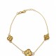 Pulsera en Oro con tres flores Pulsera en Oro con tres flores