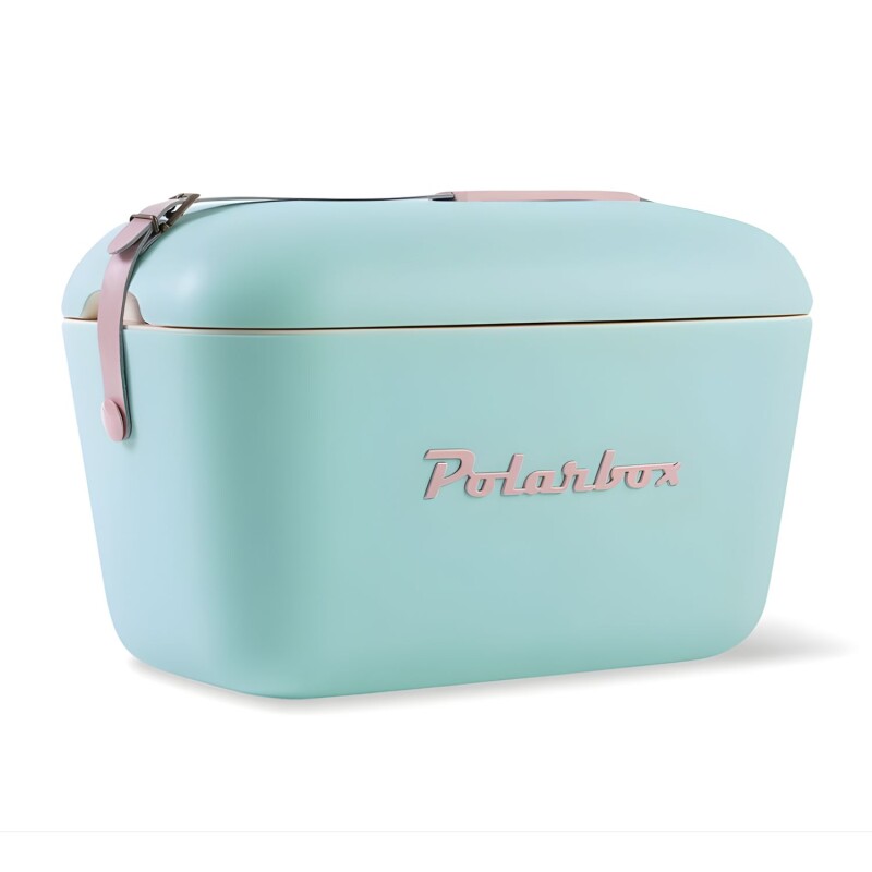 Conservadora Hielera Polarbox Vintage 20lt Con Asada Pop Verde Agua Y Rosa