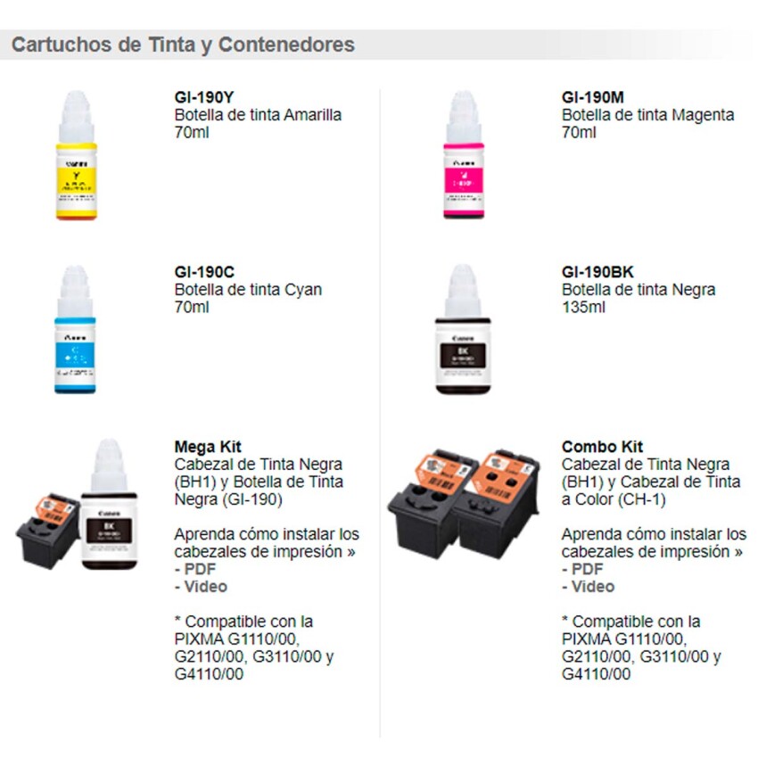 Impresora Canon G1100/1110 Tinta continua Impresora Canon G1100/1110 Tinta continua