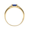 Anillo Dash de oro amarillo 18k con zafiro baguette y brillantes Anillo Dash de oro amarillo 18k con zafiro baguette y brillantes