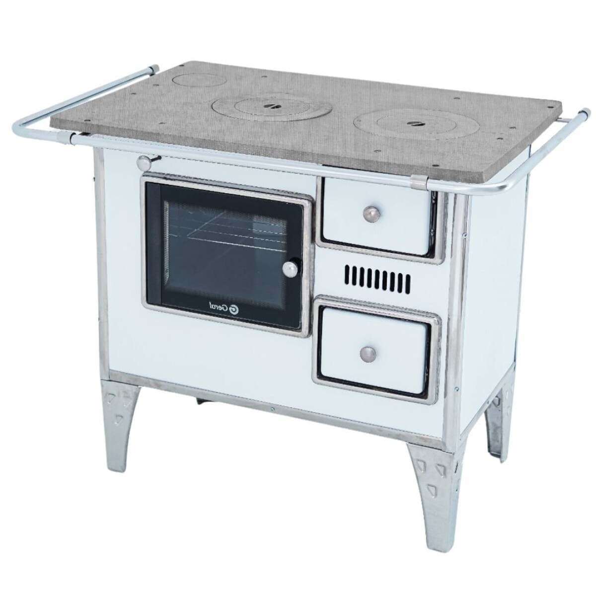 Cocina a Leña Braslar N°2 Derecha Blanca 