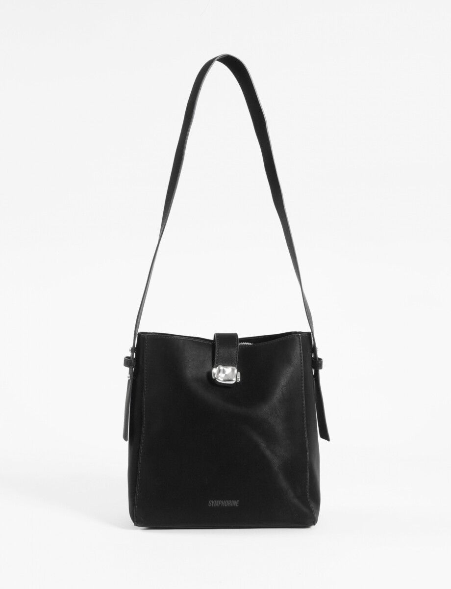 Cartera bandolera con hebilla - negro 