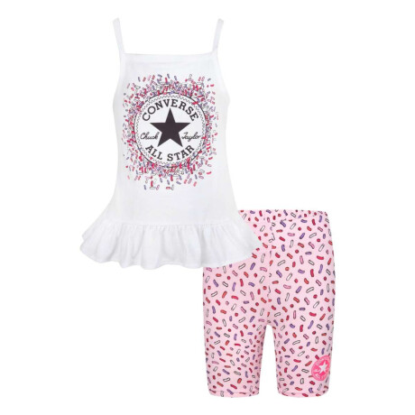 Conjunto Peplum Tank Printed de Niña Rosado
