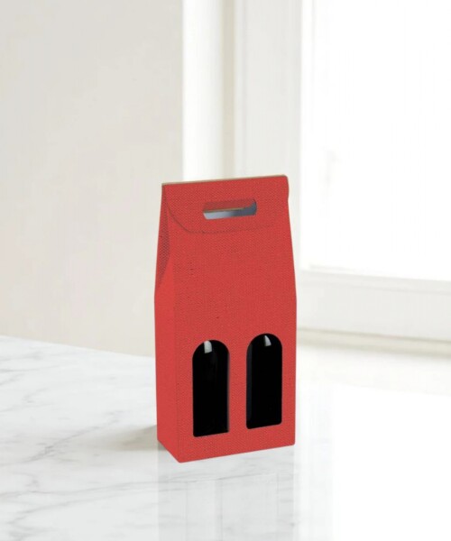 Caja c/ventana 2 botellas 18x9x38,5 - 38028 - LINO ROSSO Caja c/ventana 2 botellas 18x9x38,5 - 38028 - LINO ROSSO