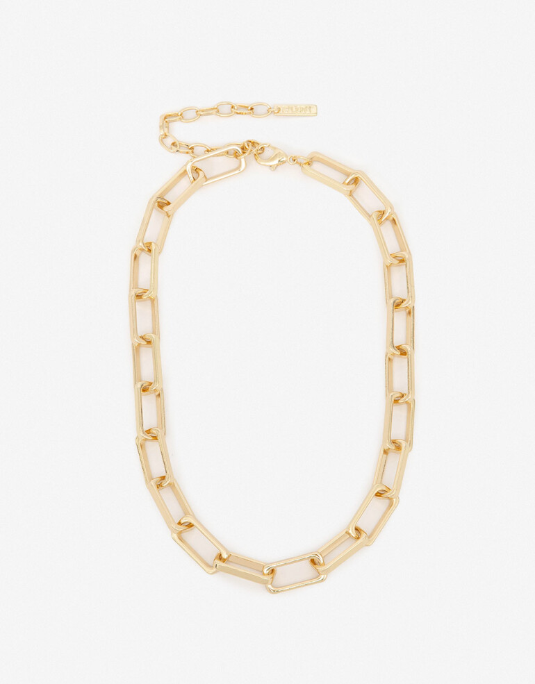 Collares Cortos Metal Collar Corto Metal Eslabones - Dorado