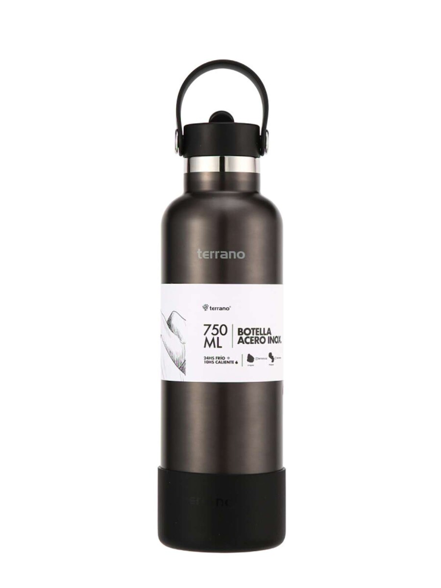 Botella Térmica Con Pico 750Ml. - Negro Metalizado 