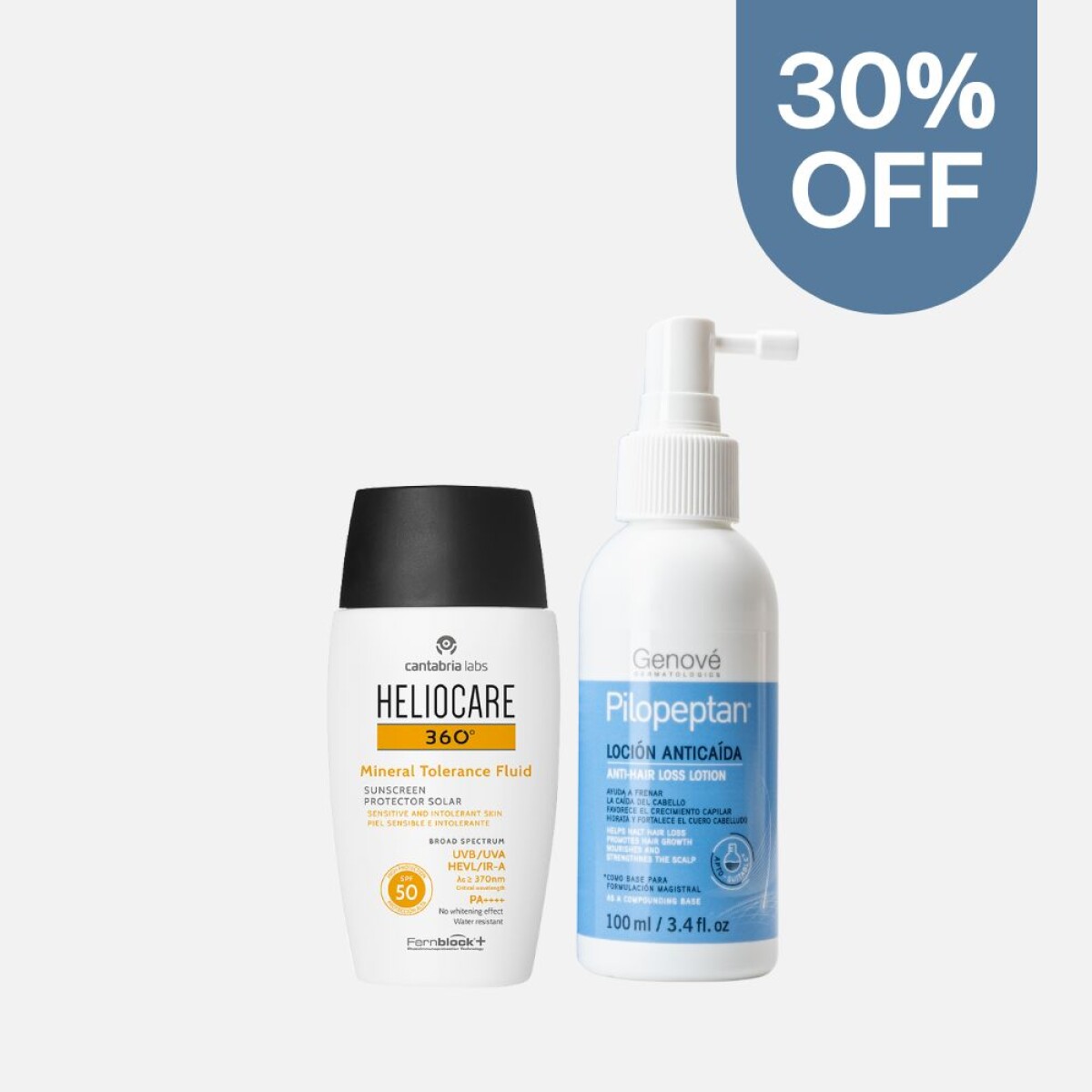 Heliocare Mineral Fluid + Pilopeptan Loción Anticaída 