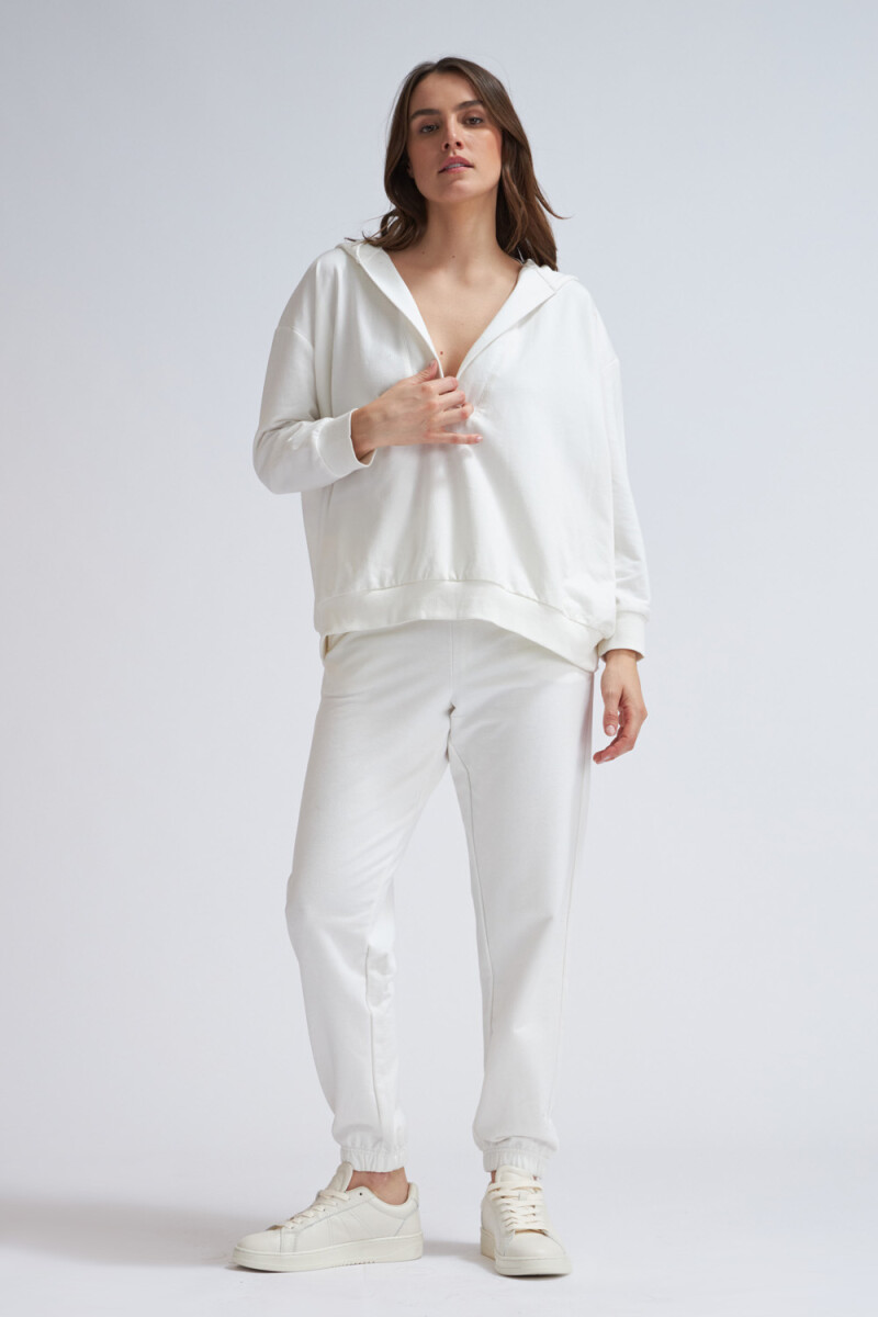 Pantalón deportivo con elástico Crudo