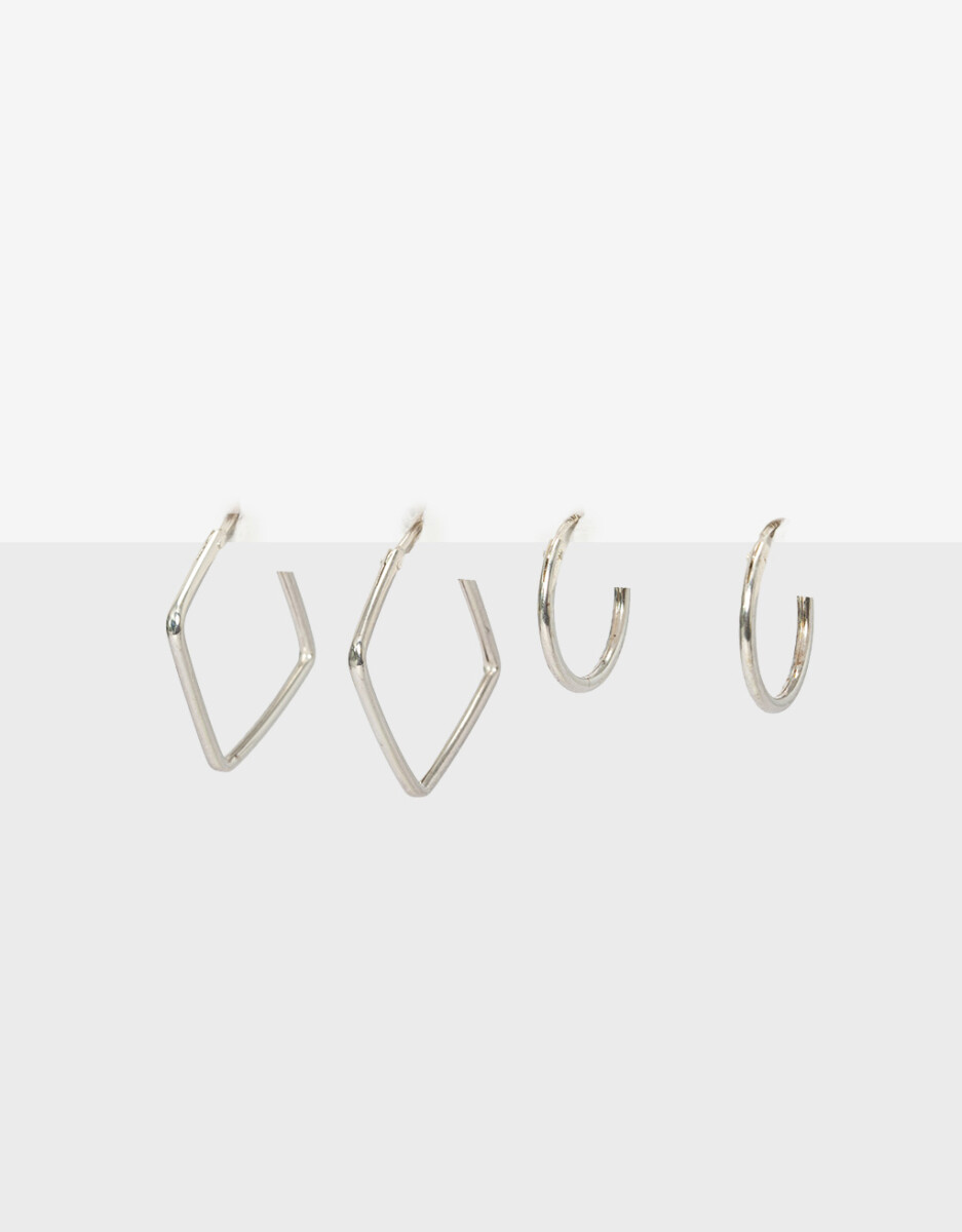 Set De Argollas En Plata 925 