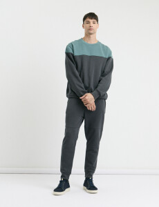 470916 SWEATER HARRY Petroleo/gris Oscuro