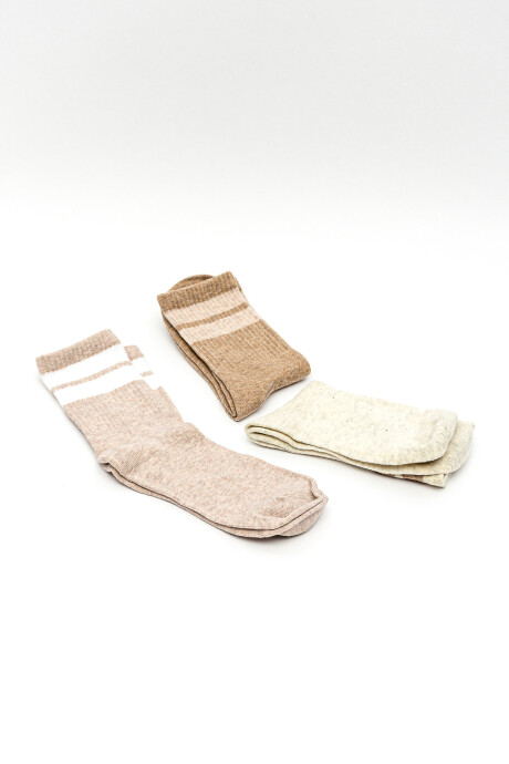 Medias Crew Horos, Pack X 3 Color Unico