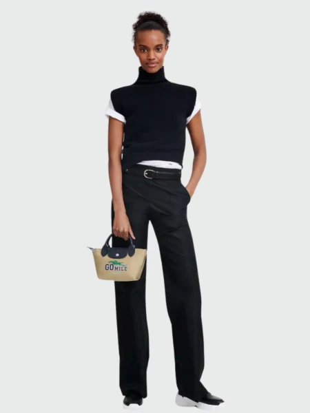 Longchamp- Cartera bandolera de gabardina de algodón XS, Le pl¡age 0