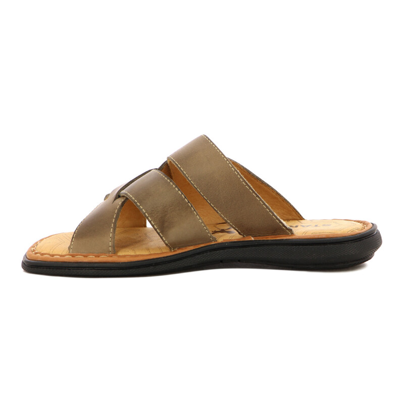 Starsax Sandalia Hombre Casual C/tres Tiras Cruzadas Sesamo