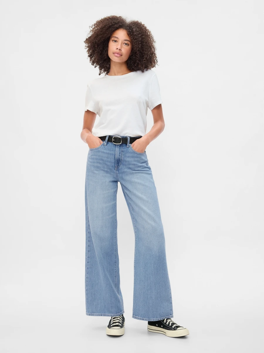 Jean Wide Leg Mujer - Light Wash 