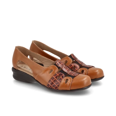 SANDALIAS VENET - CUERO TRITTA MARRON