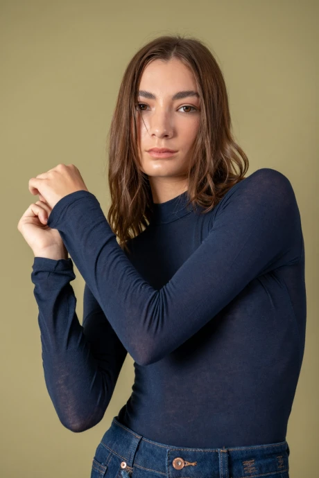 Polera Cashmere Blend Azul Marino