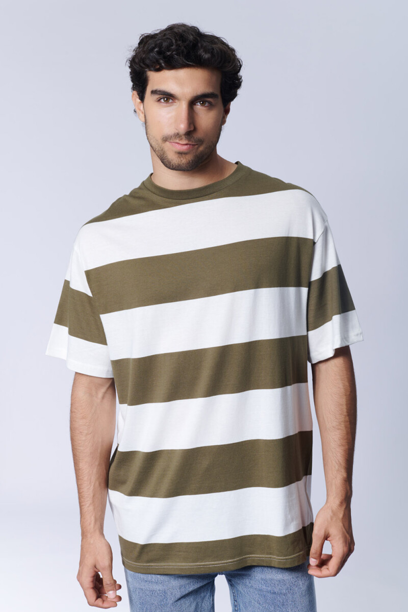 Remera rayas Verde