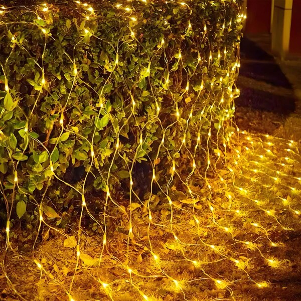 Lluvia De 200 Luces Blancas Led Cortina 3x2 Metros 10 Modos Variante Calida