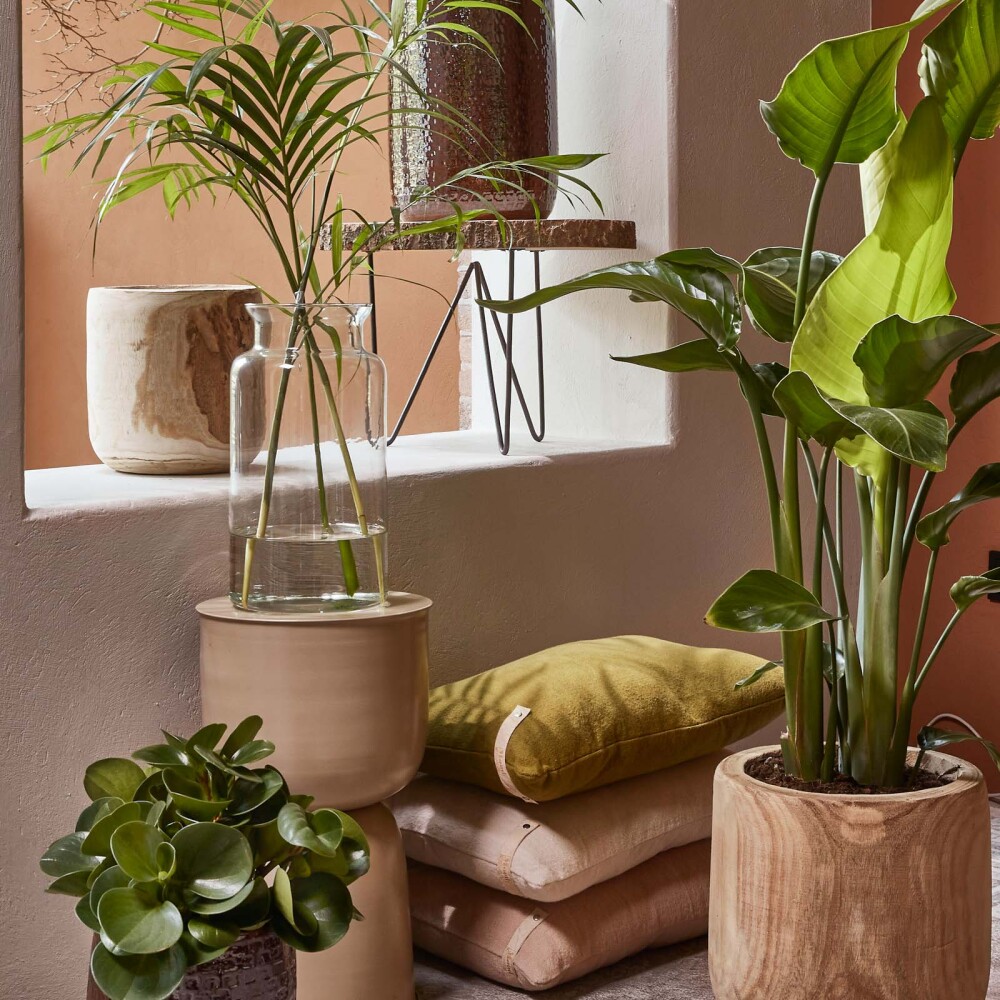 MACETA MADERA NATURAL-BEIGE PIA