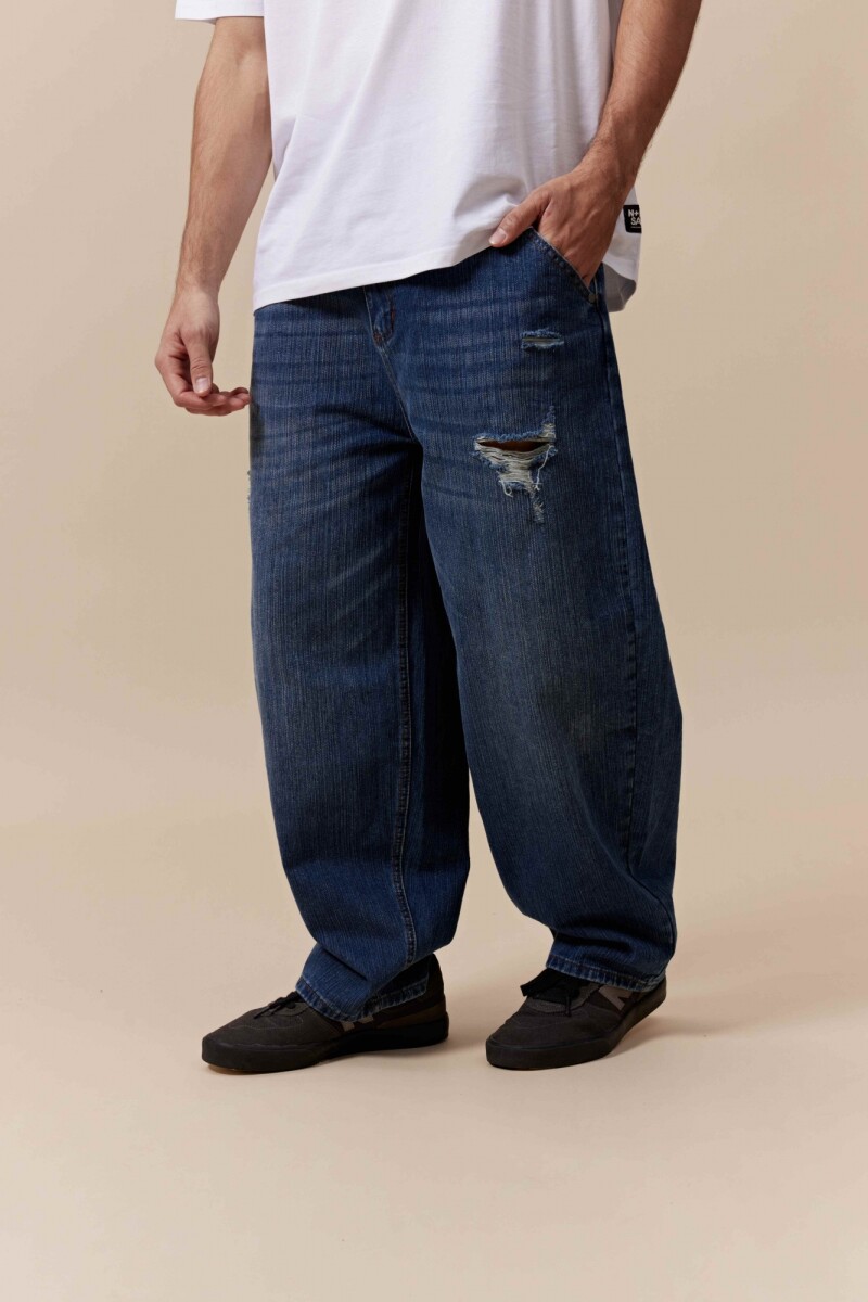 Pantalon denim Baloon - AZUL MEDIO JEAN 