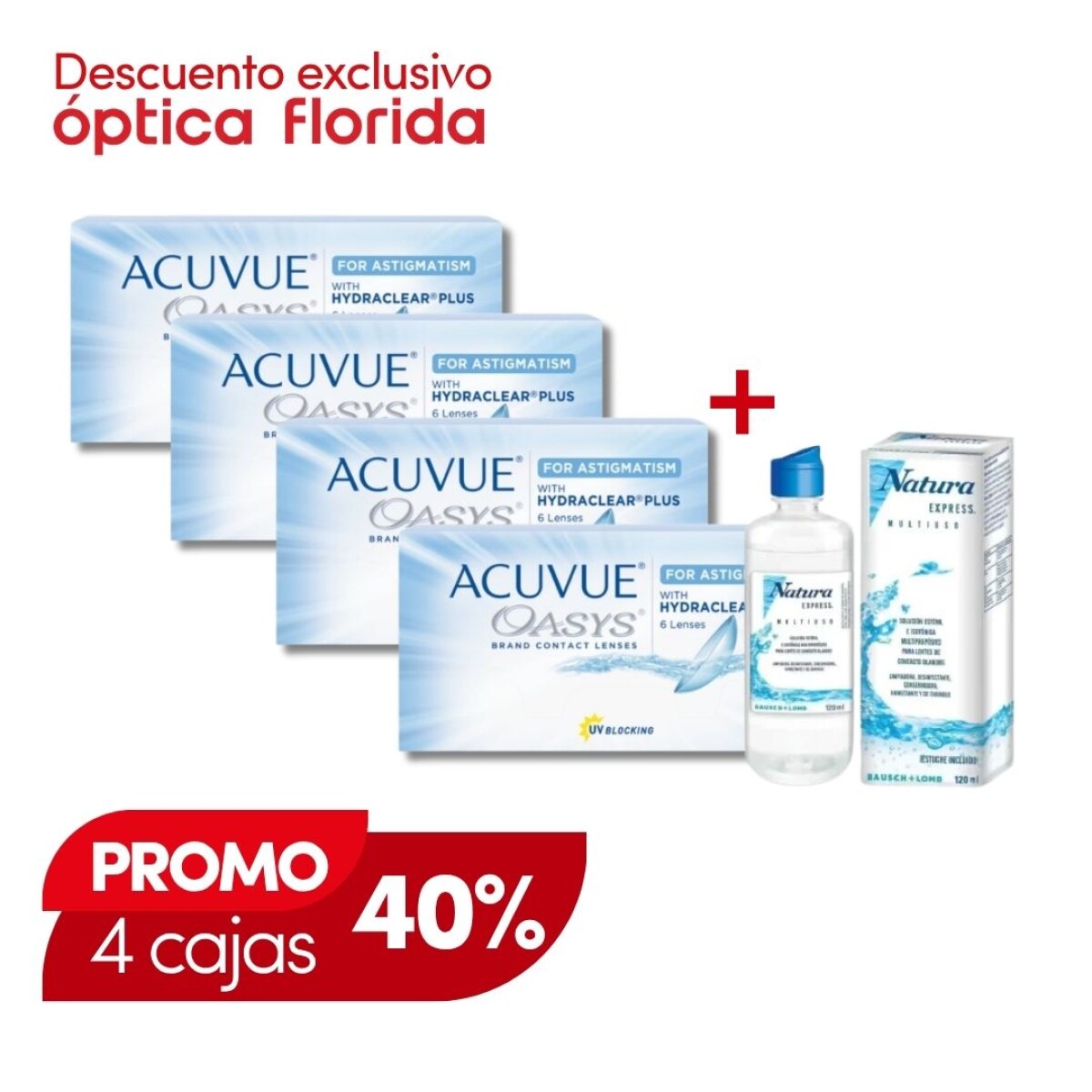 Acuvue Oasys Tórico - PROMO 4 Cajas + Renú Natura 