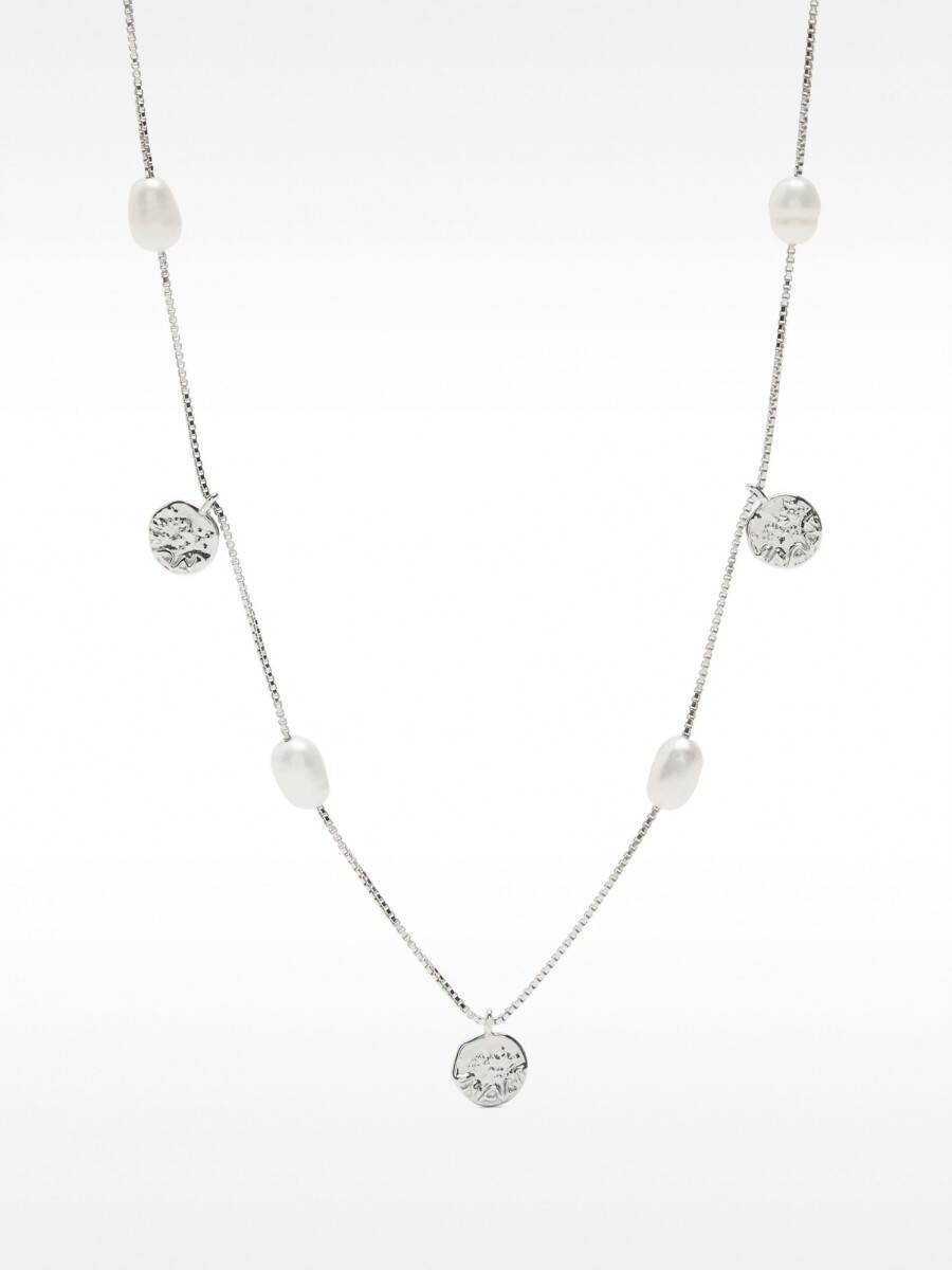 Collar Con Perlas De Agua Dulce - Plata De Ley 925 plateado
