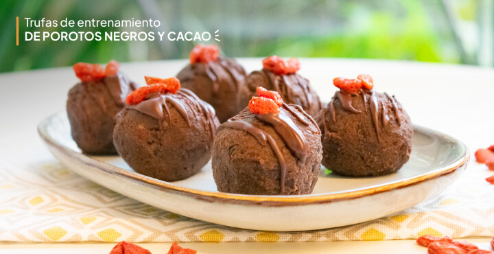 Trufas de porotos negros y cacao