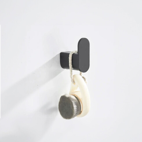 PERCHA METALICA DE BAÑO SERIE MANTUA COLOR NEGRO MATE NEGRO
