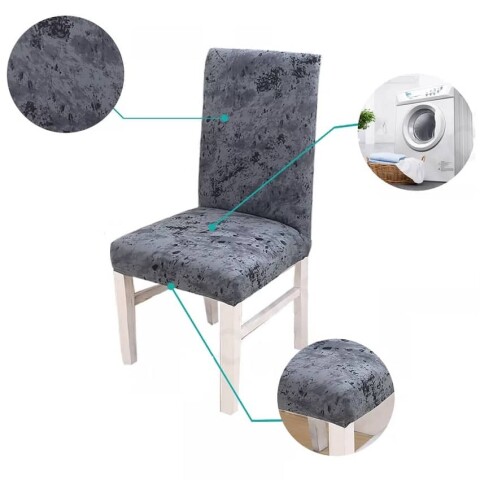 Funda Cubre Silla Elastizada Estampada gris difuminado