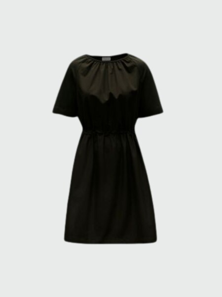 Moncler -Vestido de algodón con cintura ajustable Verde
