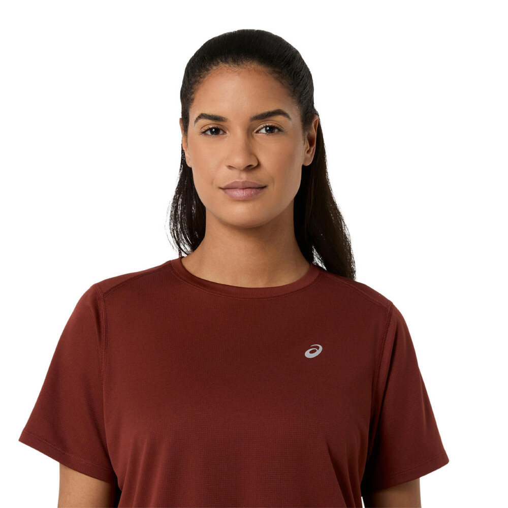 Polo Running Asics Silver SS Top Mujer Singed Red