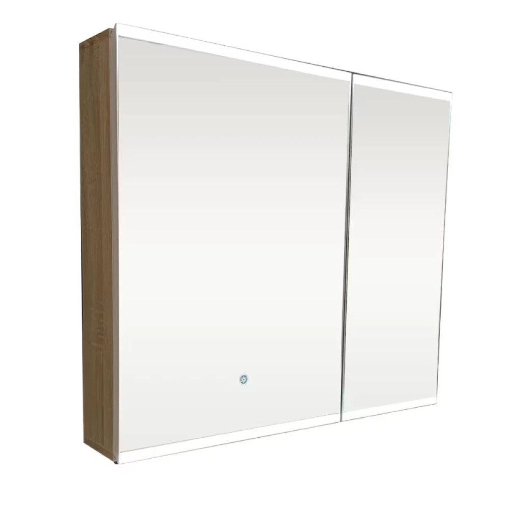 Mueble de baño suspendido Oak Dmc y espejo botiquín 75 cm Vip Oak DMC Mueble De Baño Suspendido Oak Dmc Y Espejo Botiquín 75 Cm Vip Oak Dmc