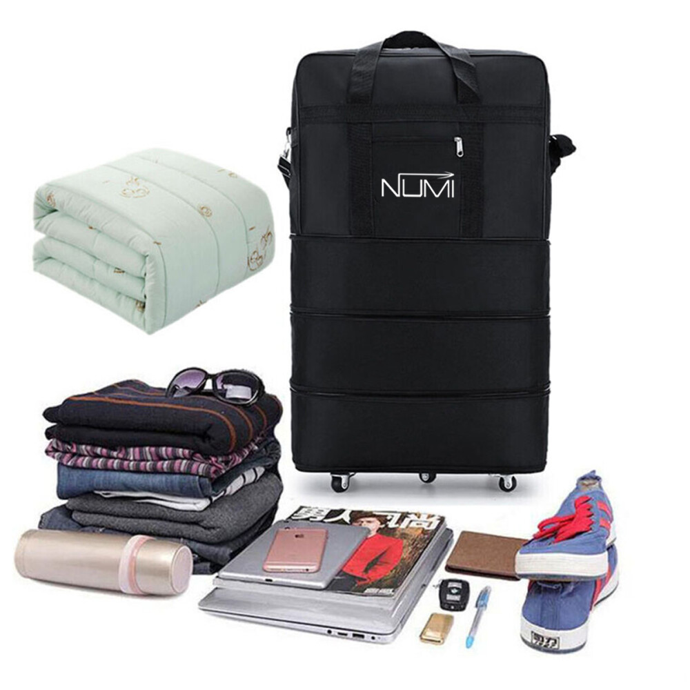 Bolso Extensible Con Rueditas Tamaño Gigante Negro