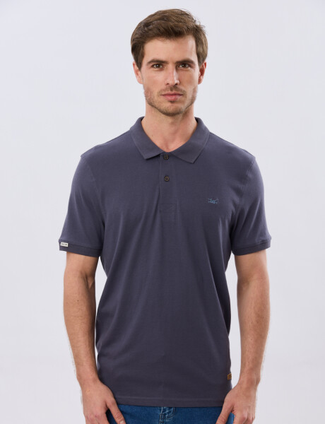 REMERA POLO LISA JERSEY Azul