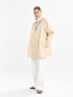Trench De Algodón Cuello Alto crudo