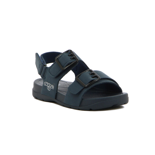 Angus Sandalia Niño Dos Tiras C/ Hebilla Y Pulsera Con Velcro Marino