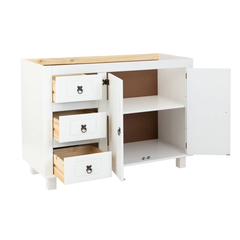 Bajo mesada 2 Puertas, 3 cajones - Linea Mexicana - Blanca Bajo mesada 2 Puertas, 3 cajones - Linea Mexicana - Blanca