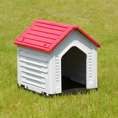 Casa Cucha Mascota Perro 60x66x52 Resistente + Piso Rojo