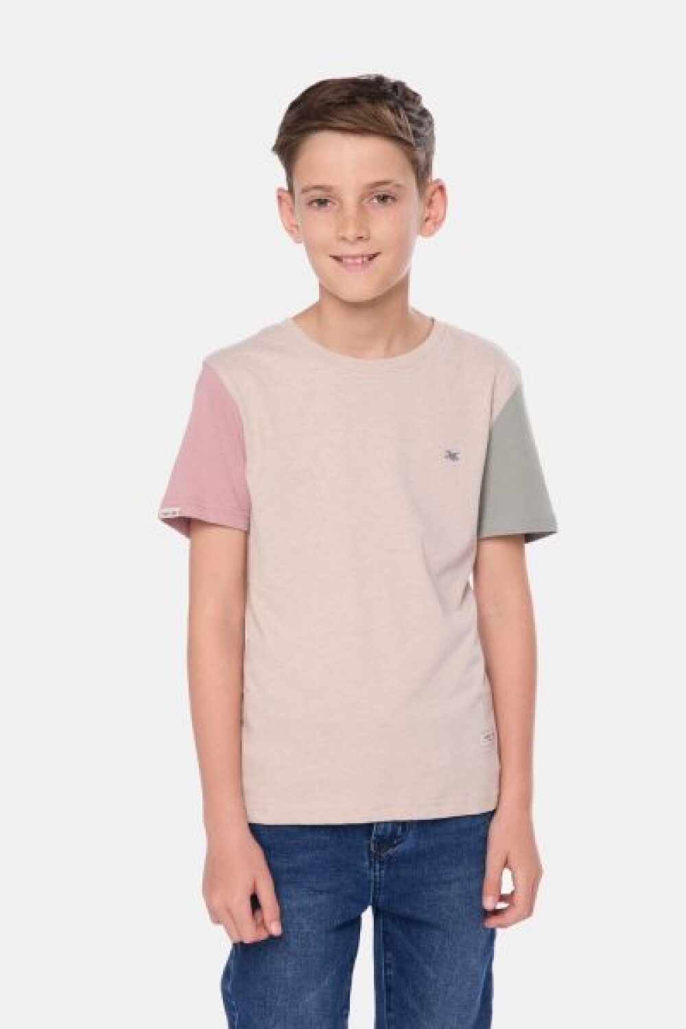 REMERA LISA COMBINADA Beige