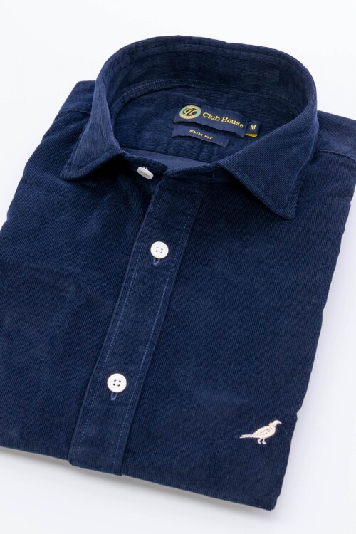Camisa corduroy Slim Azul Marino