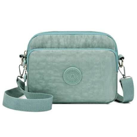Bandolera dama de tela nylon con doble cierre Verde menta