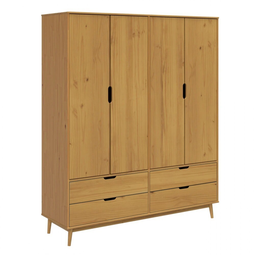 Ropero 4 Puertas 4 Cajones - Línea Nórdica Roble