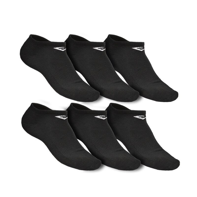 MEDIAS CORTAS EVERLAST POLY 10-13 (6 PACK) NEGRO