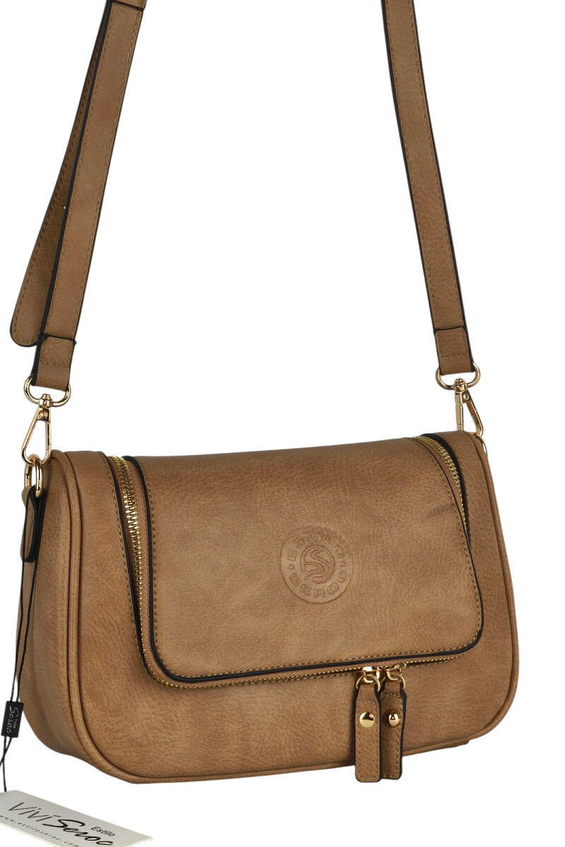 Bandolera c/tarjeteros interiores Beige