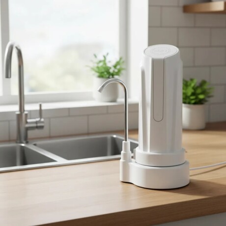 Purificador de agua Dvigi Aqua sobre mesada Blanco
