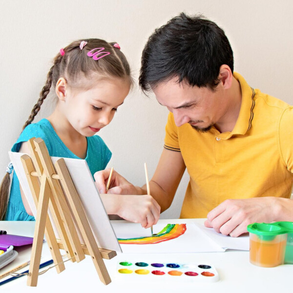Set Arte Infantil 39 Piezas Caballete Pinceles Pinturas Accs Variante Color Verde