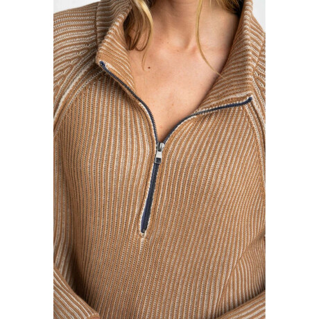 Sweater Algodón Cierre Camel