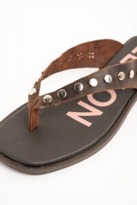 Sandalia Ojota Cuero Chocolate
