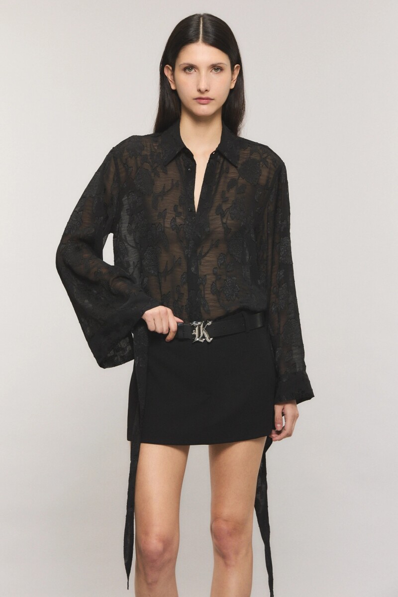 CAMISA NIGHT BLOSSOM Negro