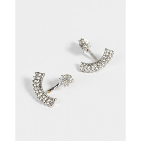 Aros Con Strass Plateado